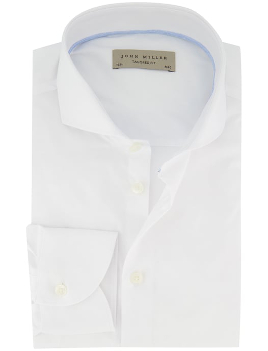 Wit John Miller overhemd Tailored Fit ml 5 effen - Image 1