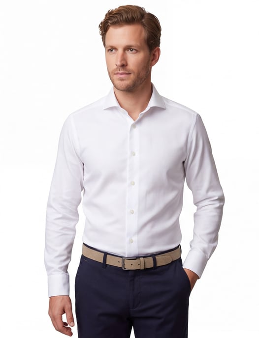 Eton overhemd Slim Fit wit effen - Image 1