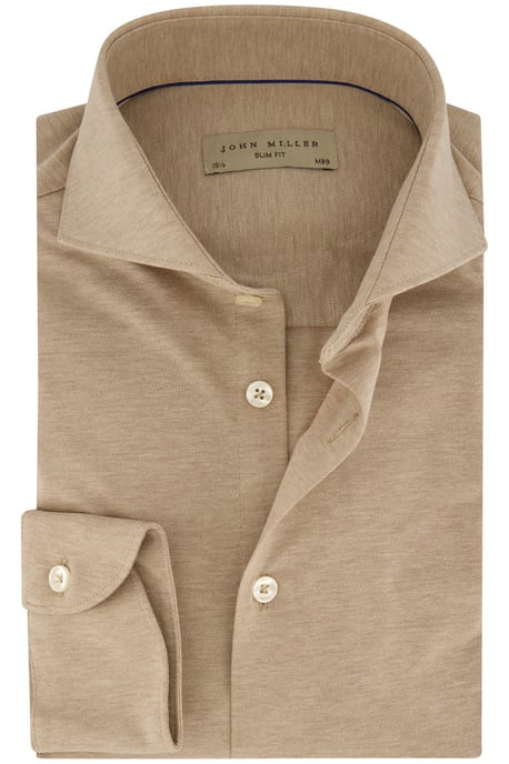 Overhemd slim fit John Miller beige gemêleerd - Image 1