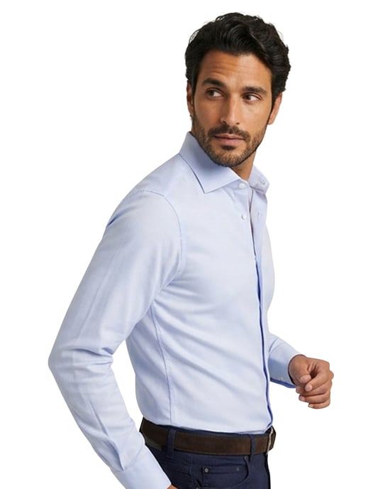John Miller business overhemd Tailored fit effen lichtblauw katoen - Image 2