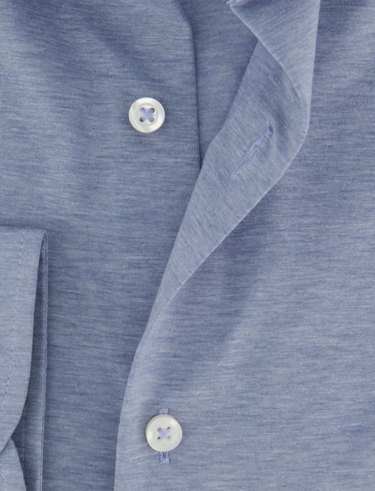 lichtblauw comfort fit overhemd Venti witte knoop jersey gemêleerd - Image 4