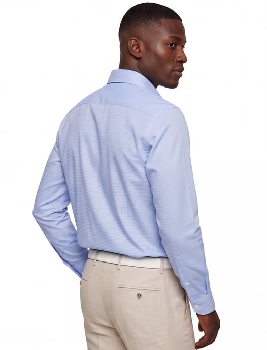 John Miller tailored fit overhemd lichtblauw effen - Image 2