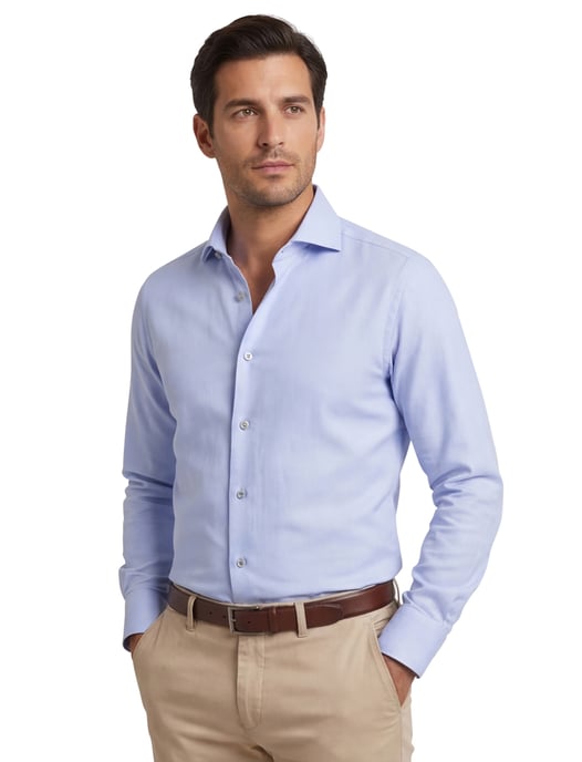 John Miller overhemd tailored fit blauw lange mouw - Image 1