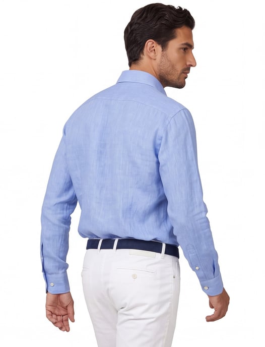 John Miller tailored fit overhemd blauw effen - Image 2
