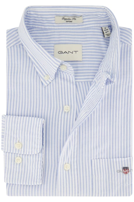 Gant casual regular fit overhemd lichtblauw gestreept katoen - Image 1
