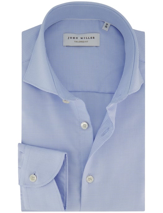 Overhemd John Miller Tailored Fit Lichtblauw geprint - Image 1