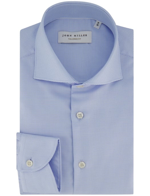 Overhemd John Miller Tailored Fit Lichtblauw geprint - Image 2