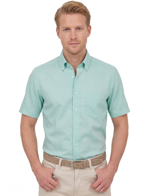 Overhemd Venti lange mouwen casual comfort fit turquoise strijkvrij - Image 1