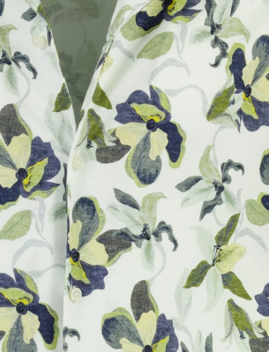 Overhemd Desoto groen print casual normale fit reverskraag - Image 4