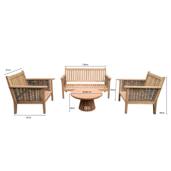 Livingfurn tuinset malaga tuinset 97x138x88cm - Image 2
