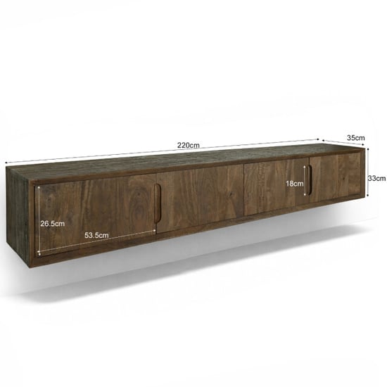 Livingfurn tv-meubel cortez zwevend 35x220x33cm - Image 6