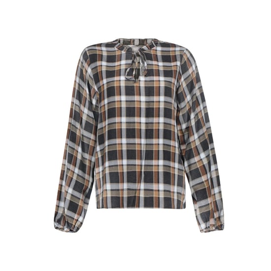 Geisha 63846-32 950 blouse check anthracite/camel - Image 3