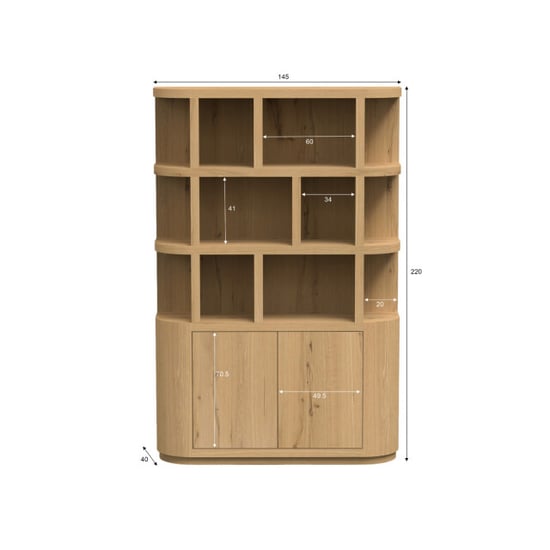 Livingfurn boekenkast novero 40x145x220cm - Image 6