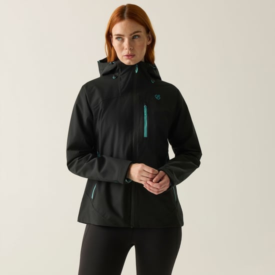 Dare 2B Womens/Ladies Torrek III Logo Jacket (Black/Teal) - Image 1