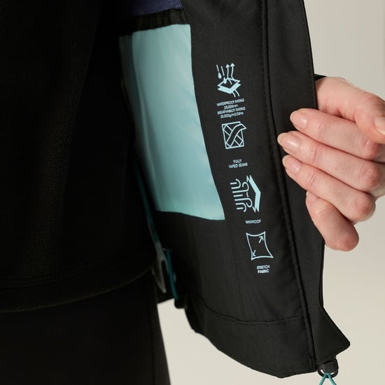 Dare 2B Womens/Ladies Torrek III Logo Jacket (Black/Teal) - Image 6