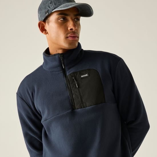 Regatta Mens Frankie Half Zip Fleece Top (Navy/Black) - Image 4