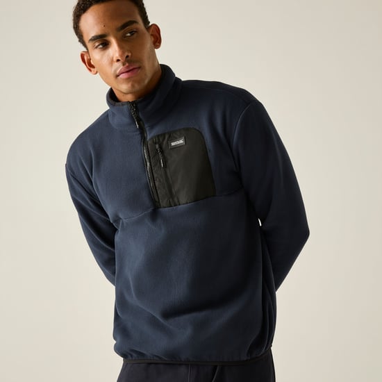 Regatta Mens Frankie Half Zip Fleece Top (Navy/Black) - Image 5