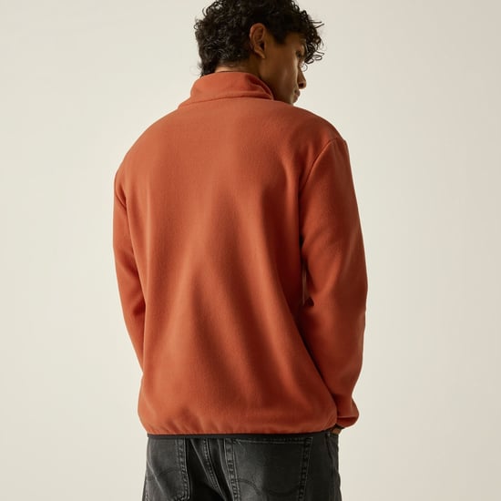 Regatta Mens Frankie Half Zip Fleece Top (Rooibos Tea/Black) - Image 4