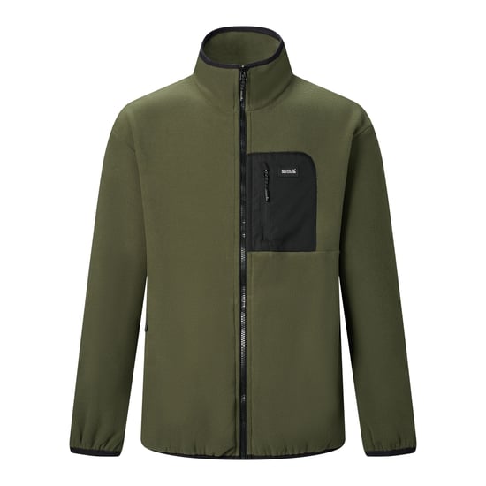 Regatta Heren Frankie Full Zip Fleecejack (Donkere kaki/zwart) - Image 1