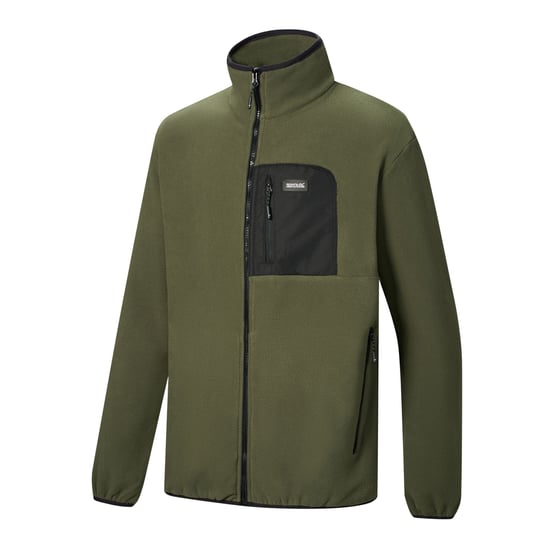 Regatta Heren Frankie Full Zip Fleecejack (Donkere kaki/zwart) - Image 3