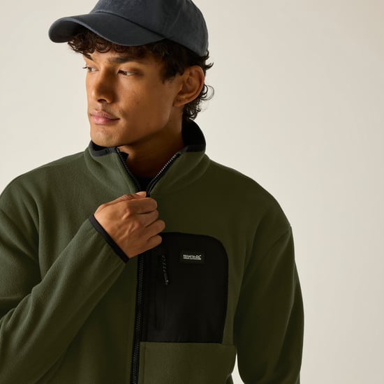 Regatta Heren Frankie Full Zip Fleecejack (Donkere kaki/zwart) - Image 4