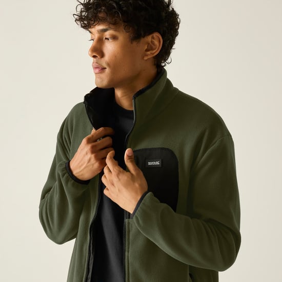 Regatta Heren Frankie Full Zip Fleecejack (Donkere kaki/zwart) - Image 5