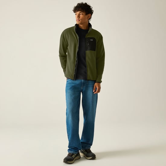 Regatta Heren Frankie Full Zip Fleecejack (Donkere kaki/zwart) - Image 6