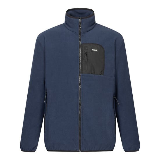 Regatta Heren Frankie Full Zip Fleecejack (Marine, Zwart) - Image 1