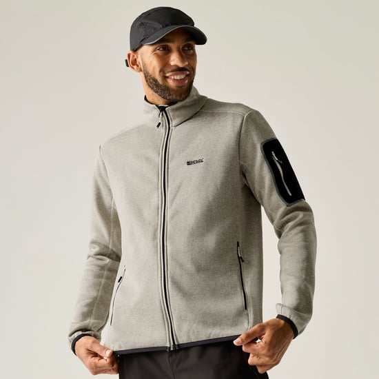 Regatta Mens Newhill Marl Full Zip Fleece Jacket (Moonbeam) - Image 6