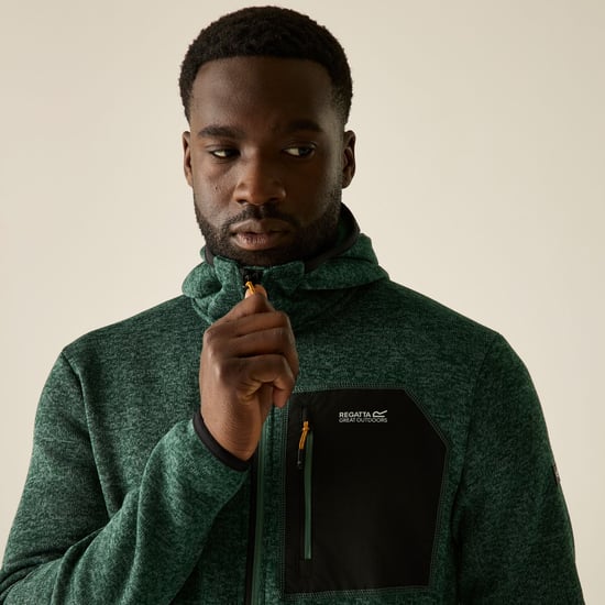 Regatta Mens Newhill Marl Full Zip Fleece Jacket (Dark Forest Green) - Image 6