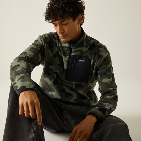 Regatta Mens Frankie Half Zip Fleece Top (Olive Night) - Image 3