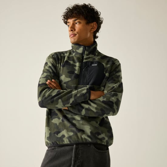 Regatta Mens Frankie Half Zip Fleece Top (Olive Night) - Image 4