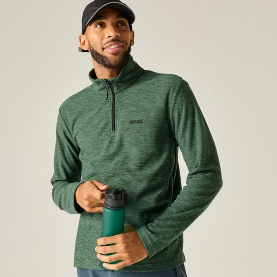 Regatta Heren Thompson Marl Half Zip Fleecejack (Donker bosgroen) - Image 1