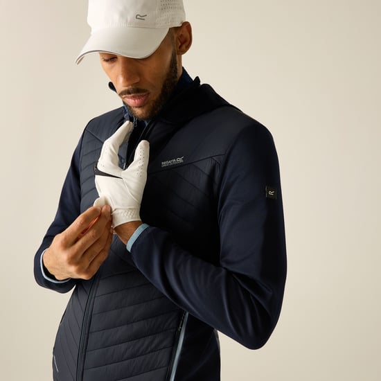 Regatta Mens Andreson Marl Hybrid Jacket (Navy/Dusky Blue) - Image 3