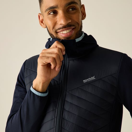 Regatta Mens Andreson Marl Hybrid Jacket (Navy/Dusky Blue) - Image 4