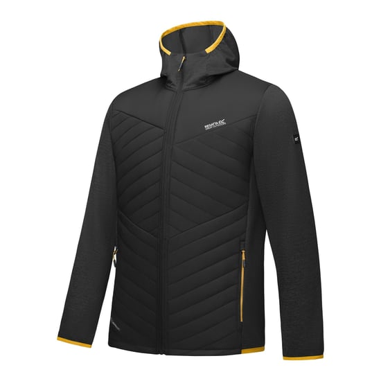 Regatta Mens Andreson Marl Hybrid Jacket (Black/Wood Brown) - Image 4