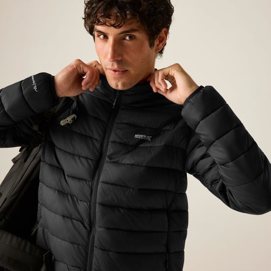 Regatta Mens Marizion Padded Jacket (Black/Wood Brown) - Image 6