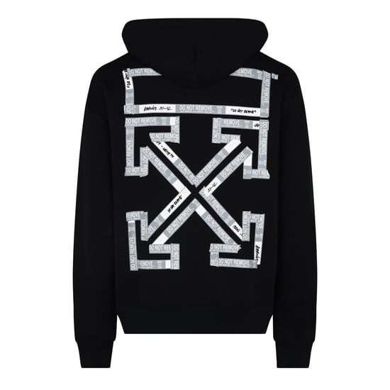Women's Off White Off Tape Arrow Hoody in Black - Image 2
