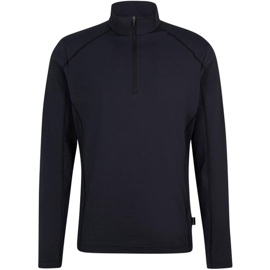 Ziener Jelano fleece-top met kwartrits voor heren (Zwart) - Image 1
