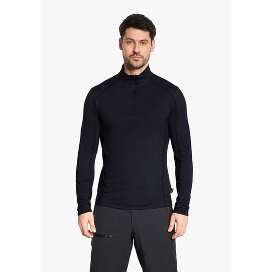Ziener Jelano fleece-top met kwartrits voor heren (Zwart) - Image 3