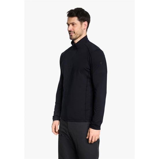 Ziener Jelano fleece-top met kwartrits voor heren (Zwart) - Image 4