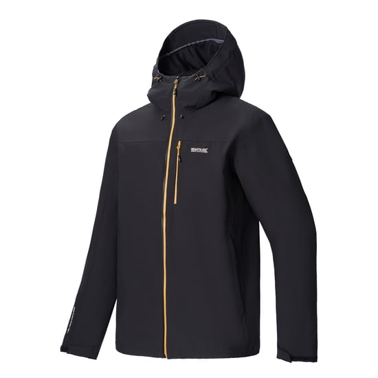 Regatta Mens Birchdale II Waterproof Jacket (Black/Wood Brown) - Image 4