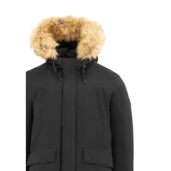 SoulCal Herenparka met capuchon en rand van imitatiebont, standaard pasvorm (Zwart) - Image 3
