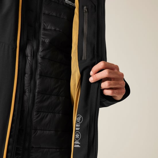 Regatta Mens Wentwood 3 in 1 Jacket (Black/Wood Brown) - Image 4