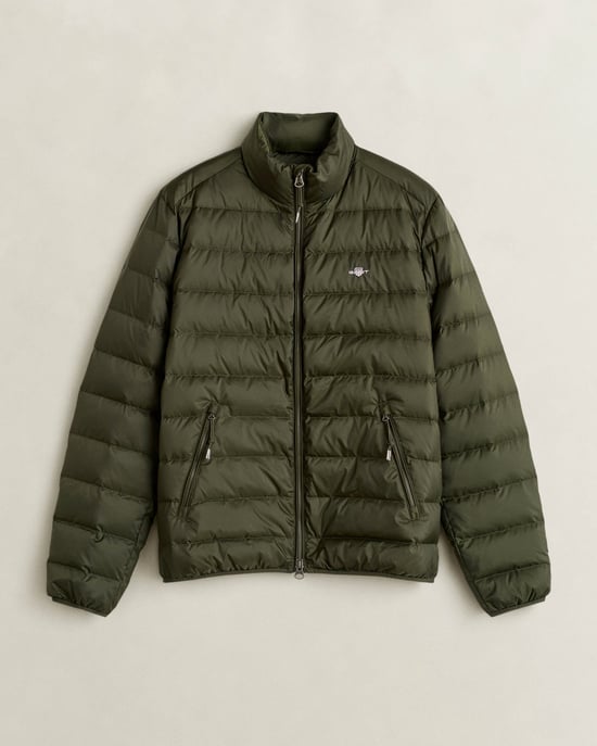 Regular Fit Long Sleeve Logo Detail Padded Jacket in Olive - Image 2