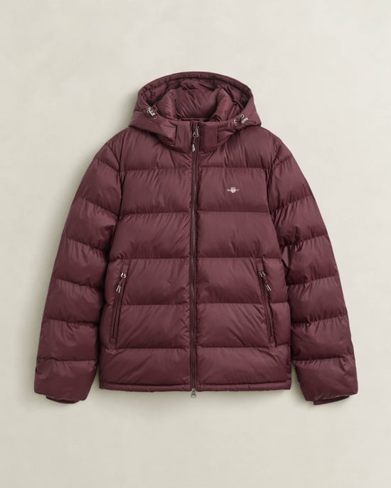 Regular Fit Long Sleeve Padded Jacket in Wine - Image 2