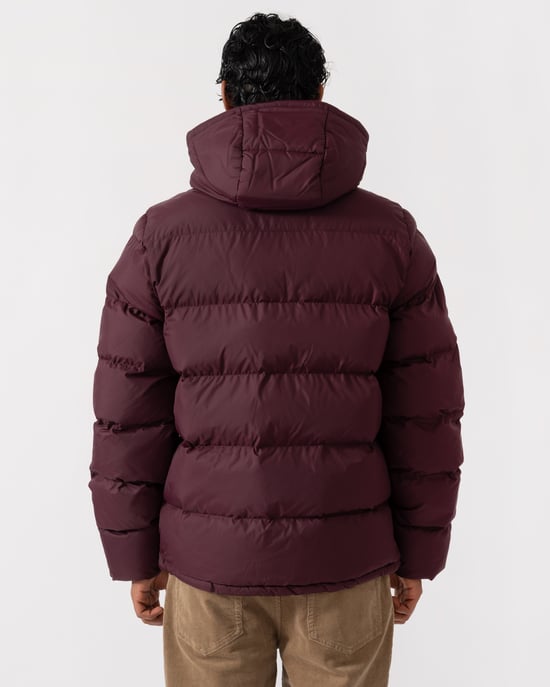Regular Fit Long Sleeve Padded Jacket in Wine - Image 3
