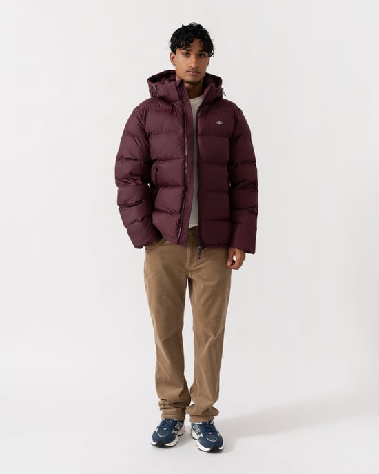 Regular Fit Long Sleeve Padded Jacket in Wine - Image 5