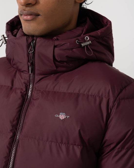 Regular Fit Long Sleeve Padded Jacket in Wine - Image 6