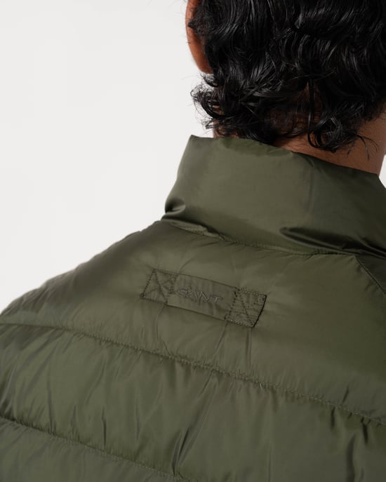 Regular Fit Long Sleeve Logo Detail Padded Jacket in Olive - Image 6